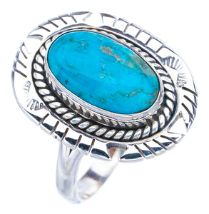 StarGems Natural Turquoise Pigeon Handmade 925 Sterling Silver Ring 11 F2329