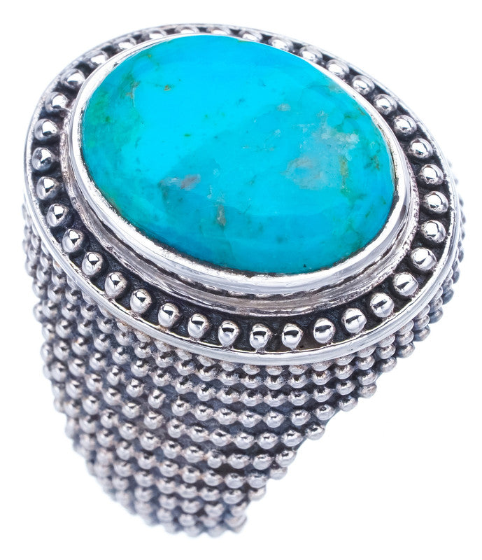 StarGems Natural Turquoise  Handmade 925 Sterling Silver Ring 6 F2337