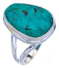 StarGems Natural Turquoise  Handmade 925 Sterling Silver Ring 7.75 F2350