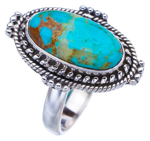StarGems Natural Turquoise  Handmade 925 Sterling Silver Ring 7.5 F2357