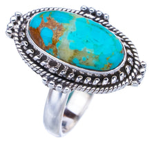 StarGems Natural Turquoise  Handmade 925 Sterling Silver Ring 10 F2358