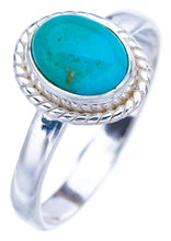 StarGems Natural Turquoise  Handmade 925 Sterling Silver Ring 7.25 F2359