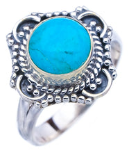 StarGems Natural Turquoise  Handmade 925 Sterling Silver Ring 8.25 F2360