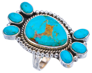 StarGems Natural Turquoise  Handmade 925 Sterling Silver Ring 9.5 F2368