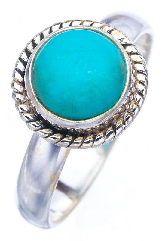 StarGems Natural Turquoise  Handmade 925 Sterling Silver Ring 8.25 F2381