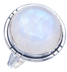 StarGems Natural Moonstone  Handmade 925 Sterling Silver Ring 5.75 F2709