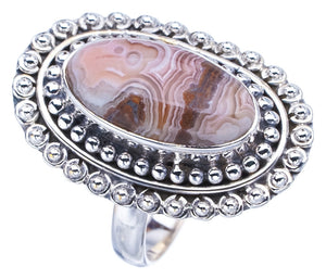 StarGems Natural Crazy Lace Agate Handmade 925 Sterling Silver Ring 8 F3034