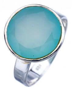 StarGems Natural Chalcedony  Handmade 925 Sterling Silver Ring 6.75 F3106