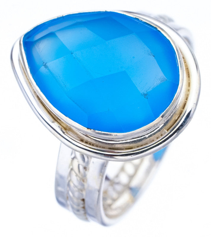 StarGems Natural Chalcedony Handmade 925 Sterling Silver Ring 9 F3107