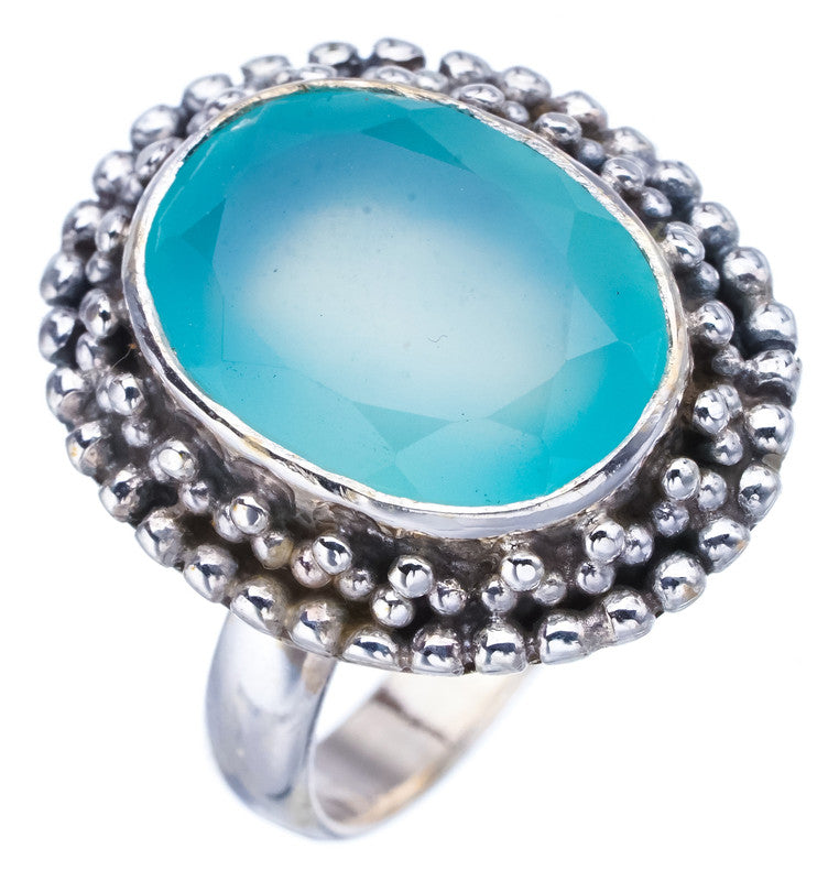 StarGems Natural Chalcedony  Handmade 925 Sterling Silver Ring 4.5 F3120