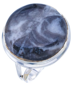 StarGems Natural Septarian Geode  Handmade 925 Sterling Silver Ring 6.75 F3228