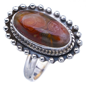 StarGems Natural Crazy Lace Agate  Handmade 925 Sterling Silver Ring 10 F3242
