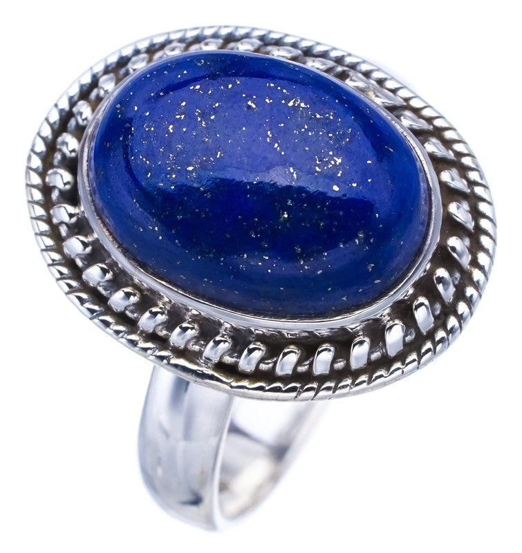 StarGems Natural Lapis Lazuli  Handmade 925 Sterling Silver Ring 8.25 F3272