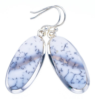 StarGems Dendritic Opal  Handmade 925 Sterling Silver Earrings 1.75