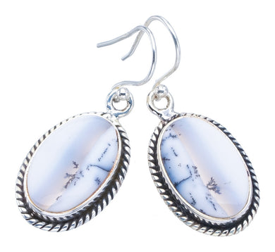 StarGems Dendritic Opal  Handmade 925 Sterling Silver Earrings 1.5