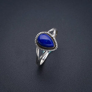 StarGems Natural Lapis Lazuli  Handmade 925 Sterling Silver Ring 8.75 F0013