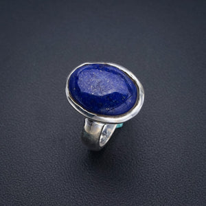 StarGems Natural Lapis Lazuli  Handmade 925 Sterling Silver Ring 5 F0041