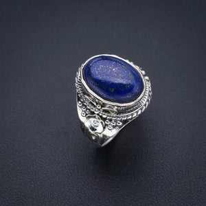 StarGems Natural Lapis Lazuli Handmade 925 Sterling Silver Ring 7.5 F0052