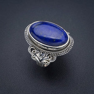 StarGems Natural Lapis Lazuli  Handmade 925 Sterling Silver Ring 7.5 F0057