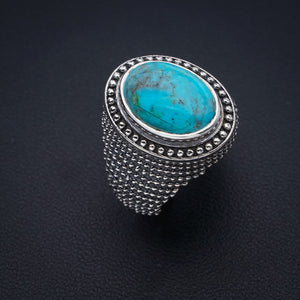 StarGems Natural Turquoise Handmade 925 Sterling Silver Ring 7.25 F0306