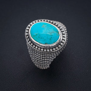 StarGems Natural Turquoise  Handmade 925 Sterling Silver Ring 8.75 F0406