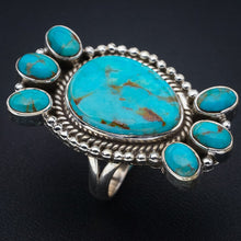 StarGems Natural Turquoise  Handmade 925 Sterling Silver Ring 9 F0425