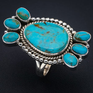 StarGems Natural Turquoise Handmade 925 Sterling Silver Ring 8.75 F0450