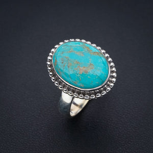 StarGems Natural Turquoise Handmade 925 Sterling Silver Ring 9 F0470