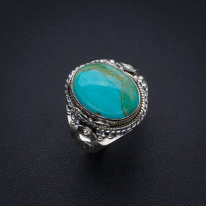 StarGems Natural Turquoise  Handmade 925 Sterling Silver Ring 7.25 F0493