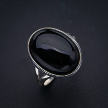 StarGems Natural Black Onyx  Handmade 925 Sterling Silver Ring 9.75 F0535