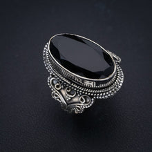 StarGems Natural Black Onyx  Handmade 925 Sterling Silver Ring 7.75 F0540