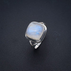 StarGems Natural Moonstone  Handmade 925 Sterling Silver Ring 5 F0724