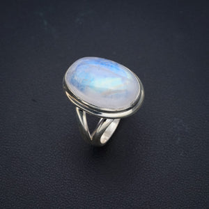 StarGems Natural Moonstone  Handmade 925 Sterling Silver Ring 6 F0730