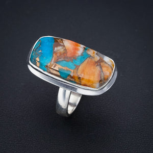 StarGems Natural Copper Chalcedony  Handmade 925 Sterling Silver Ring 6.25 F1140