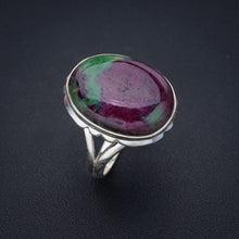 StarGems Natural Ruby Zoisite  Handmade 925 Sterling Silver Ring 9.5 F1320