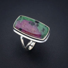 StarGems Natural Ruby Zoisite  Handmade 925 Sterling Silver Ring 7.5 F1322