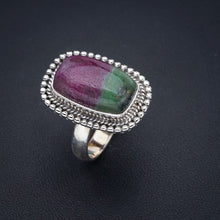 StarGems Natural Ruby Zoisite  Handmade 925 Sterling Silver Ring 7.5 F1325