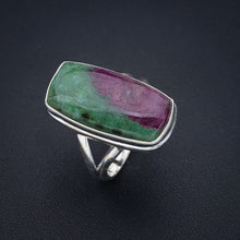 StarGems Natural Ruby Zoisite  Handmade 925 Sterling Silver Ring 7.75 F1328