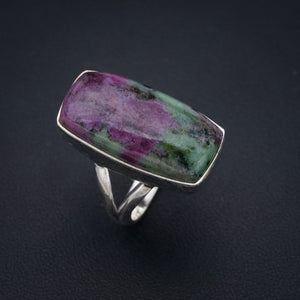 StarGems Natural Ruby Zoisite Handmade 925 Sterling Silver Ring 7 F1349