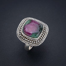 StarGems Natural Ruby Zoisite  Handmade 925 Sterling Silver Ring 7.5 F1357