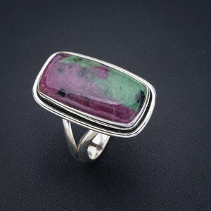 StarGems Natural Ruby Zoisite Handmade 925 Sterling Silver Ring 9 F1360