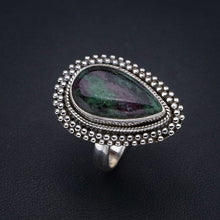 StarGems Natural Ruby Zoisite  Handmade 925 Sterling Silver Ring 7 F1619