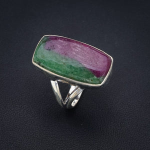StarGems Natural Ruby Zoisite  Handmade 925 Sterling Silver Ring 8 F1630