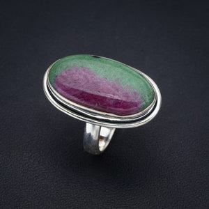 StarGems Natural Ruby Zoisite Handmade 925 Sterling Silver Ring 7 F1643