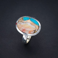 StarGems Natural Copper Chalcedony  Handmade 925 Sterling Silver Ring 8.75 F1686