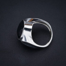 StarGems Natural Black Onyx  Handmade 925 Sterling Silver Ring 6.25 F1731