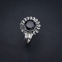 StarGems Natural Black Onyx Sun Handmade 925 Sterling Silver Ring 8 F1747