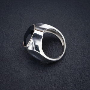 StarGems Natural Black Onyx  Handmade 925 Sterling Silver Ring 6.25 F1758