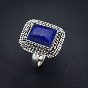 StarGems Natural Lapis Lazuli  Handmade 925 Sterling Silver Ring 8.25 F1794