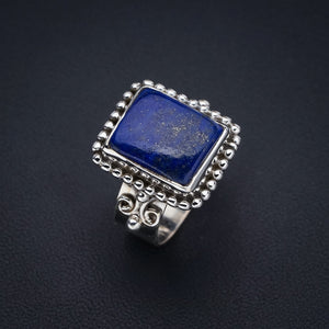 StarGems Natural Lapis Lazuli  Handmade 925 Sterling Silver Ring 6.25 F1812